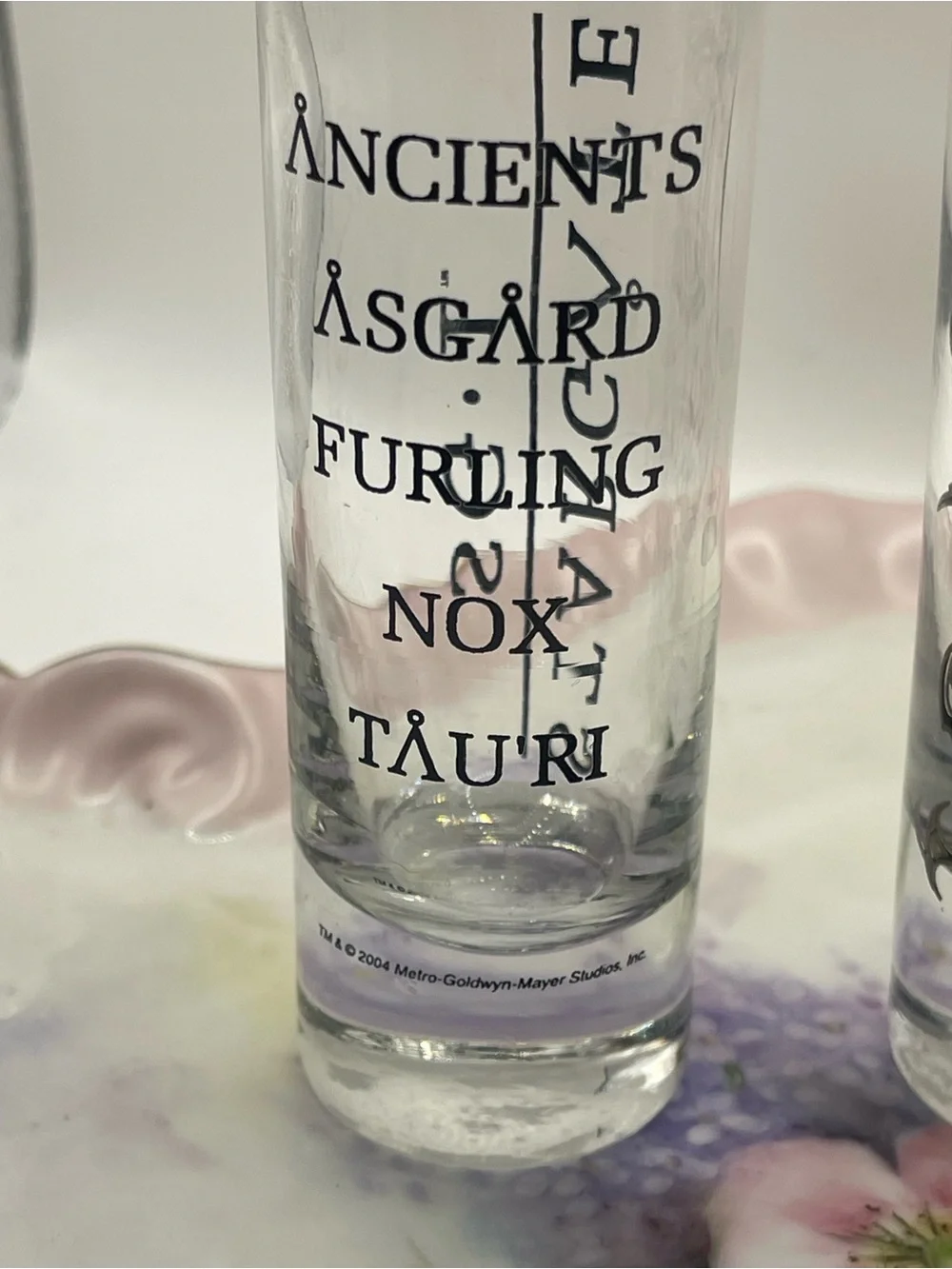 Star gate  Clear Shot Glasses with Black Logo - Set of 2